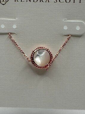 Kendra Scott Volleyball Rose Gold Short Pendant Necklace